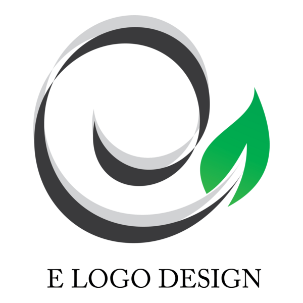 E Leaf Letter Logo PNG Vector
