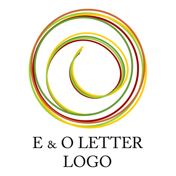 E O Letter Drawing Logo PNG Vector
