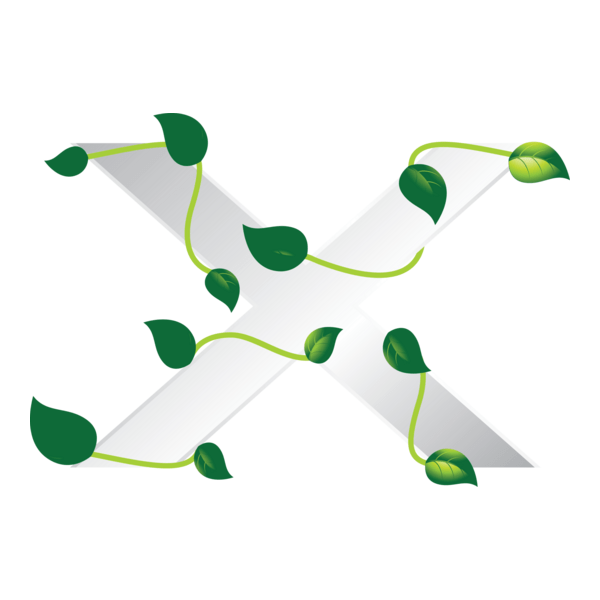 Eco Letter X Logo PNG Vector