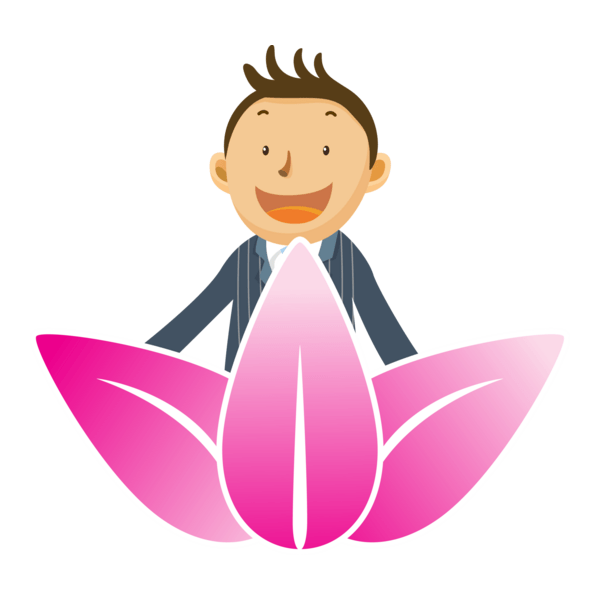 Education Lotus Boy Logo PNG Vector