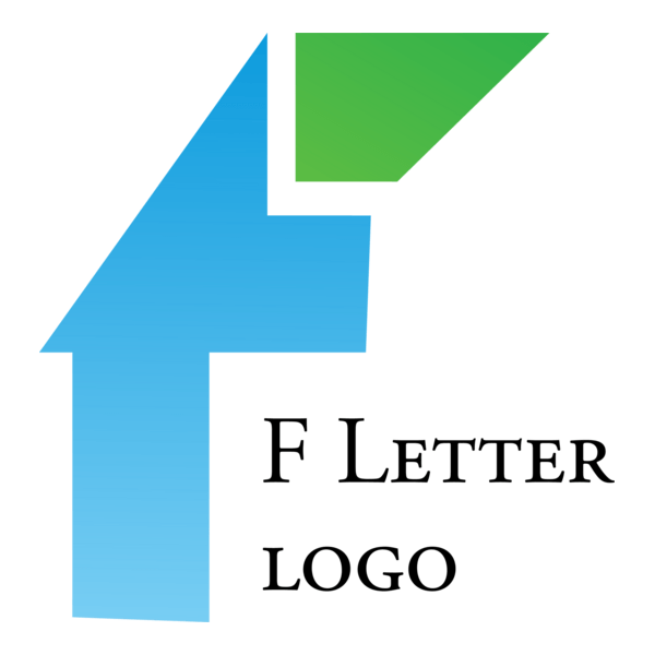 F Cut Letter Logo PNG Vector