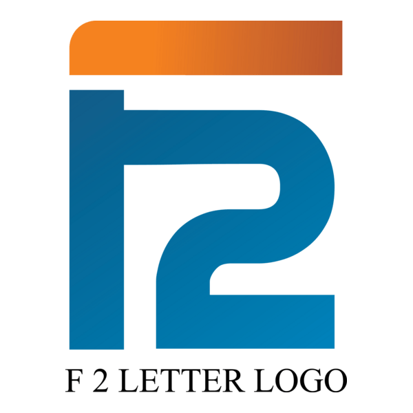 F2 Letter Logo PNG Vector