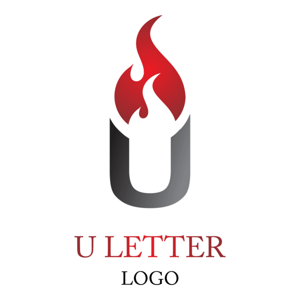 Fire U Letter Logo PNG Vector