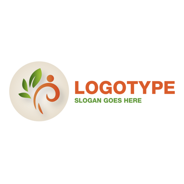 Flower Element in a Circle Logo PNG Vector