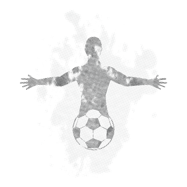 Football Player Grunge Design Logo PNG Vector