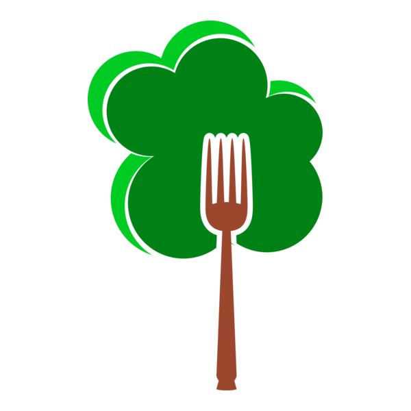 Fork Green Food Logo PNG Vector