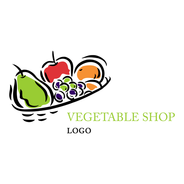 Fruit Shop Vegetables Logo PNG Vector
