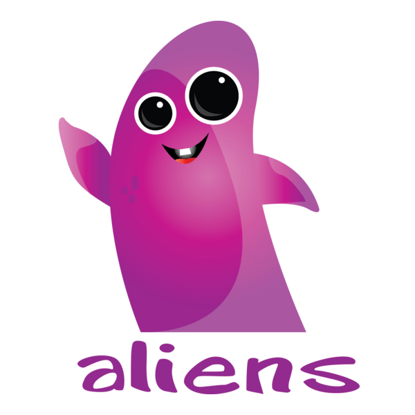 Funky Purple Kid Alien Logo PNG Vector