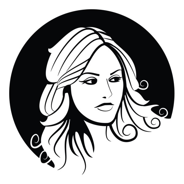 Girl Circle Design Logo PNG Vector