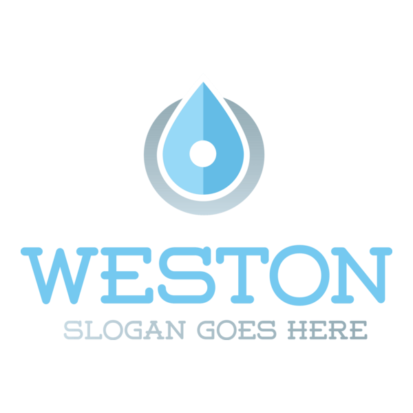 Glossy Blue Water Drop Logo PNG Vector