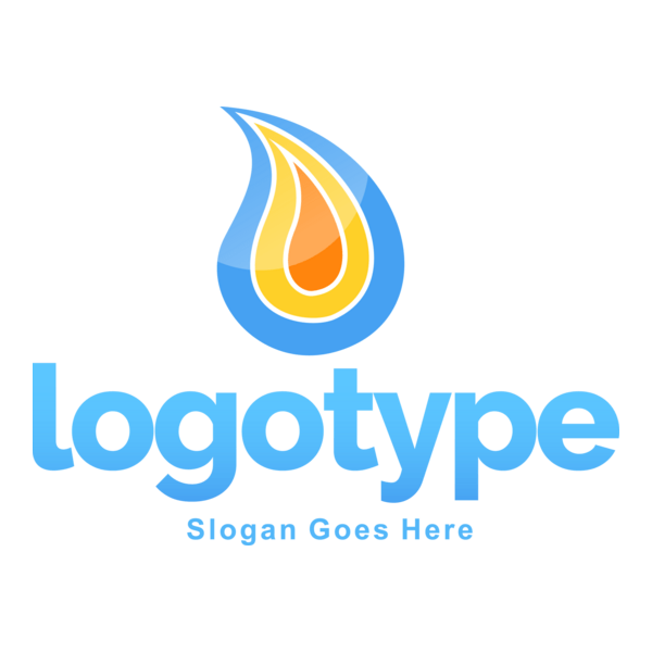 Glossy Flame Logo PNG Vector
