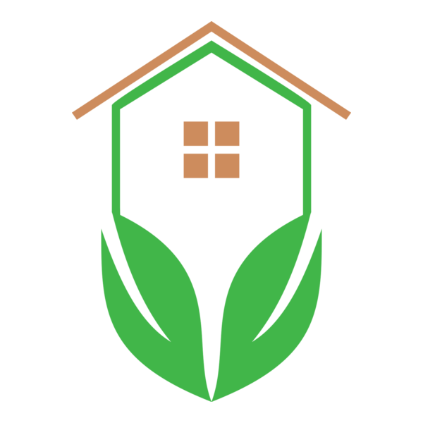 Green Leaf House Construction Logo PNG Vector