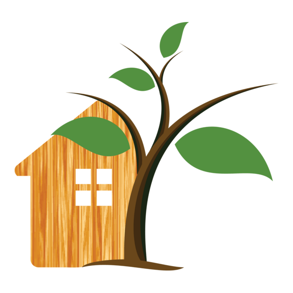 Green Tree House Construction Building Logo PNG Vector