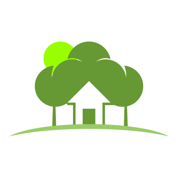 Green Tree House Logo PNG Vector