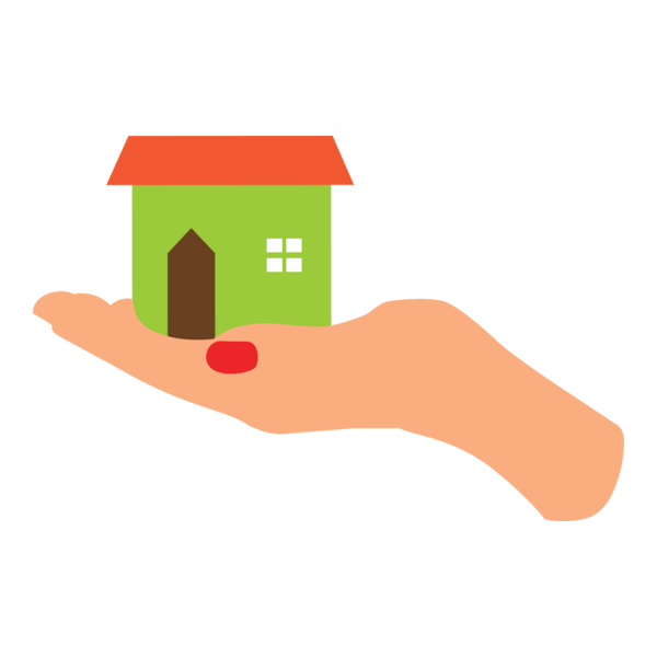 Hand Holding House Logo PNG Vector