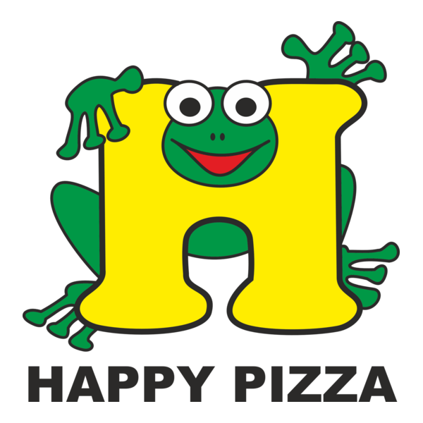Happy Pizza Logo PNG Vector