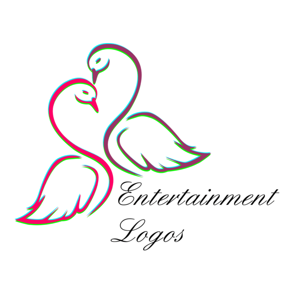 Heart Entertainment Bird Logo PNG Vector
