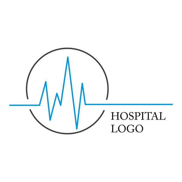 Hospital ECG Logo PNG Vector