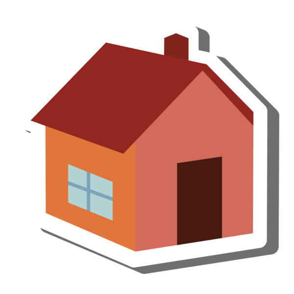 House Sticker Logo PNG Vector
