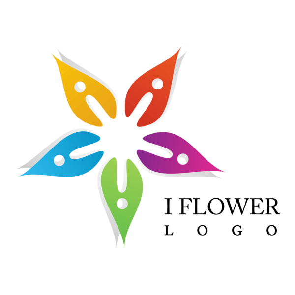 I Letter Colour Leaf Logo PNG Vector