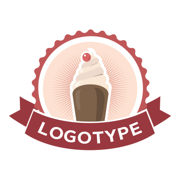 Ice Cream in a Circle Logo PNG Vector