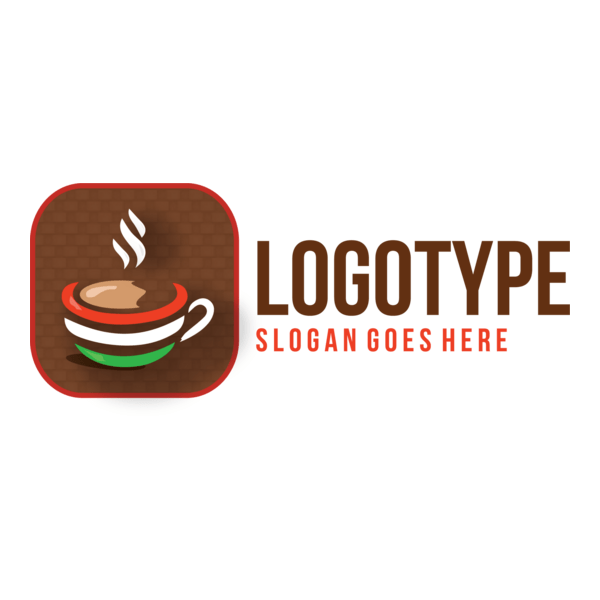 Italian Coffee in a Shape Logo PNG Vector