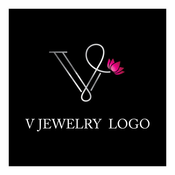 Jewellery V Fashion Flower Logo PNG Vector