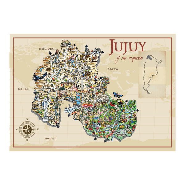 Jujuy Turismo Map Art Logo PNG Vector