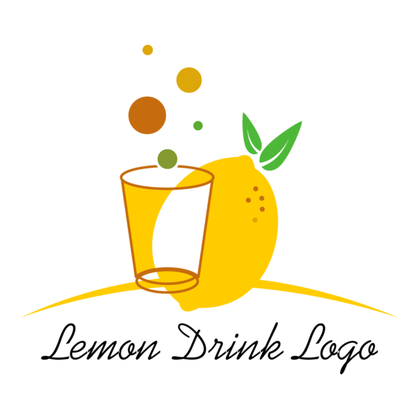 Lemon Drinks Food Glass Logo PNG Vector