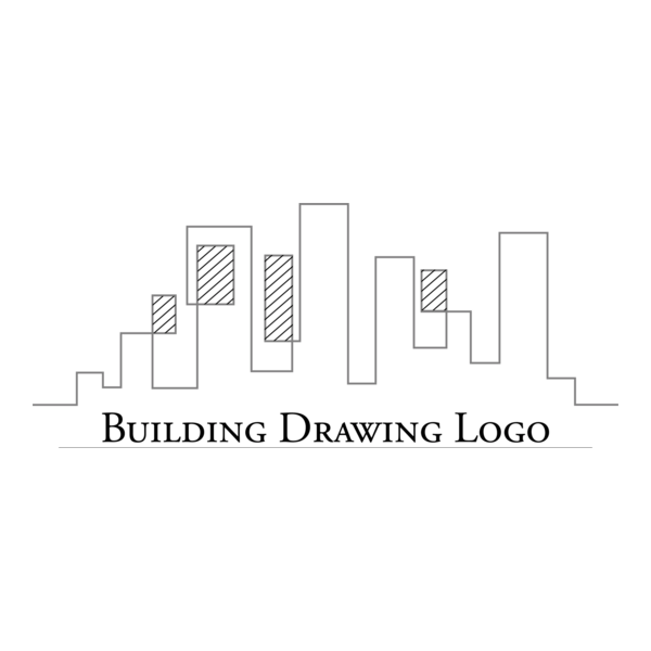 Line Drawing Building Logo PNG Vector