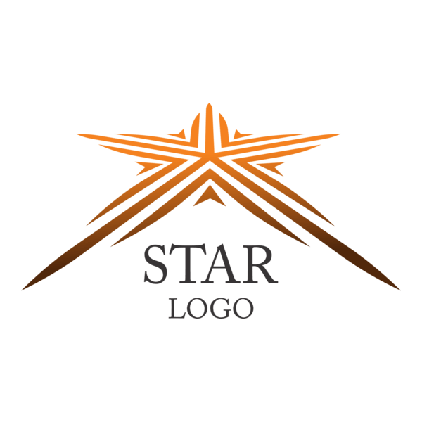 Line Star Logo PNG Vector