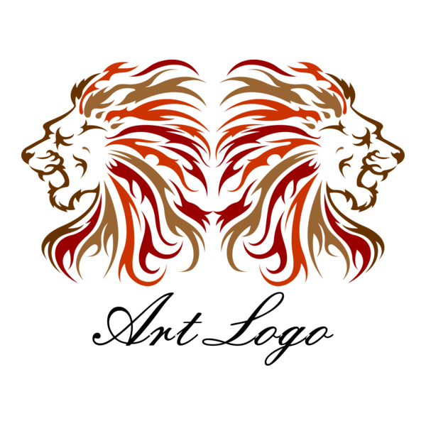 Lion Head Art Logo PNG Vector