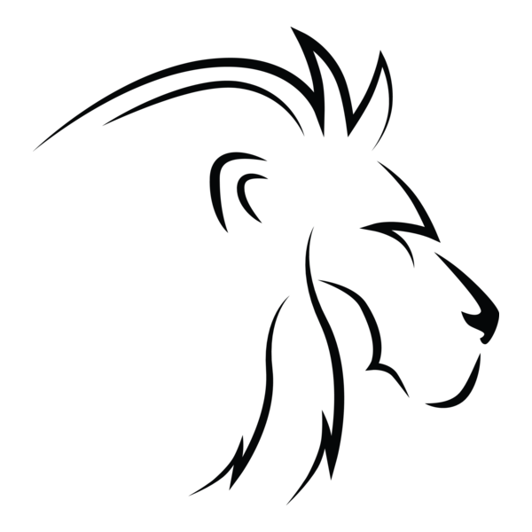 Lion Line Art Profile Logo PNG Vector