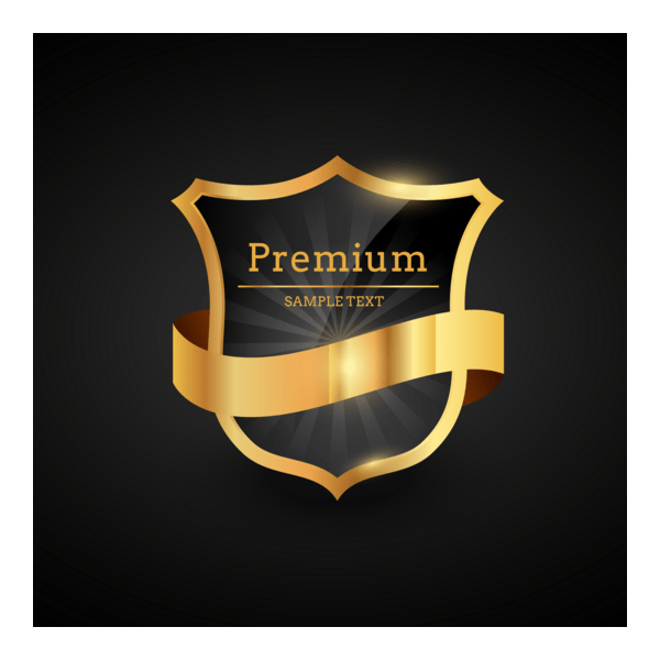 Luxury Golden Badge Logo PNG Vector