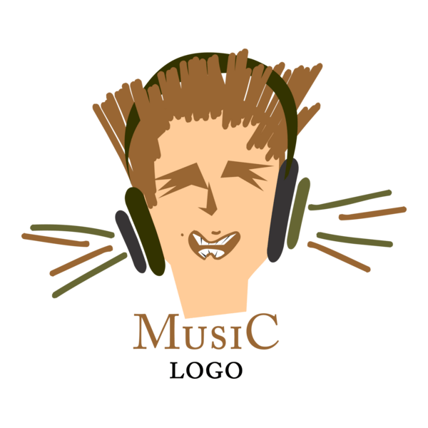 Music Phone Head Fashion Logo PNG Vector