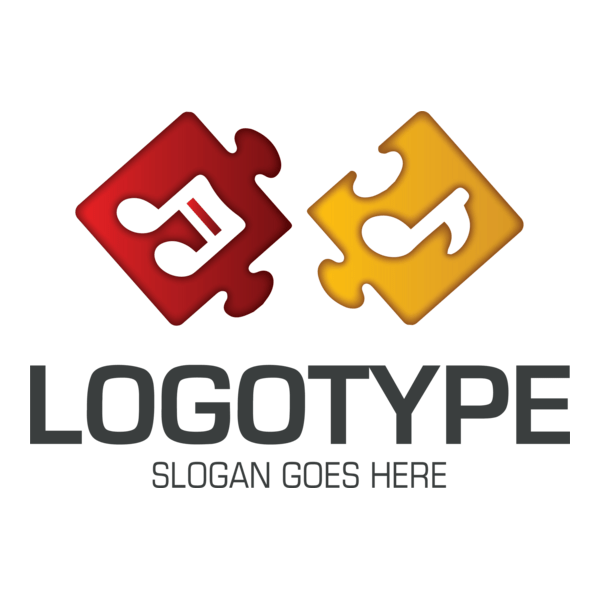 Notes in Puzzle Pieces Logo PNG Vector