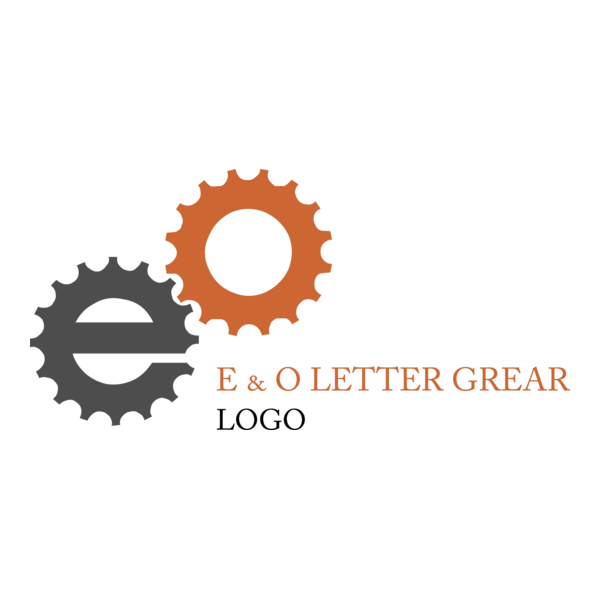 O E Letter Gear Factory Logo PNG Vector