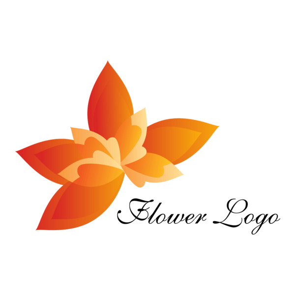 Orange Flower Logo PNG Vector