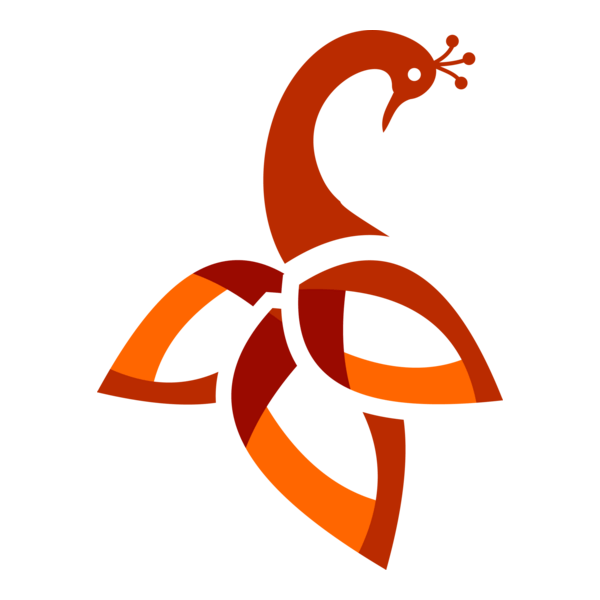 Orange Peacock Logo PNG Vector