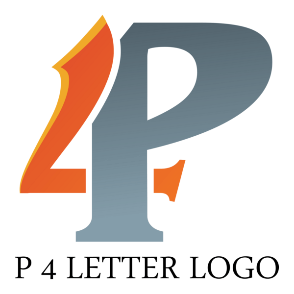 P4 Letter Logo PNG Vector