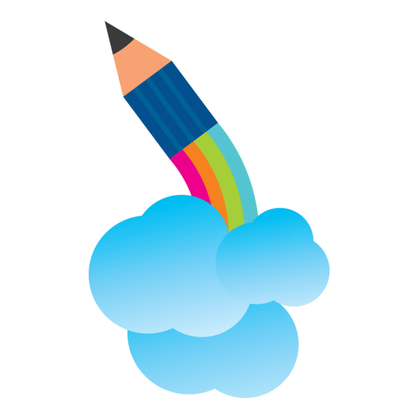 Pencil Rocket Logo PNG Vector