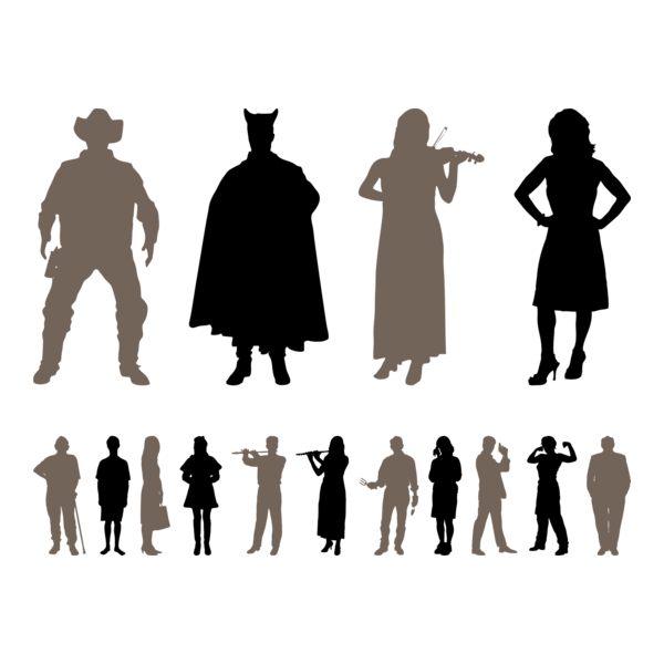 People Silhouettes Designs Pack Logo PNG Vector