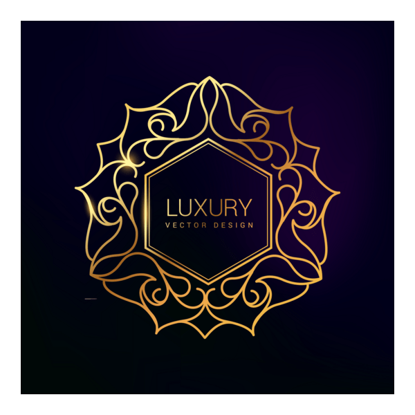Premium Golden Floral Luxury Symbol Design Logo PNG Vector