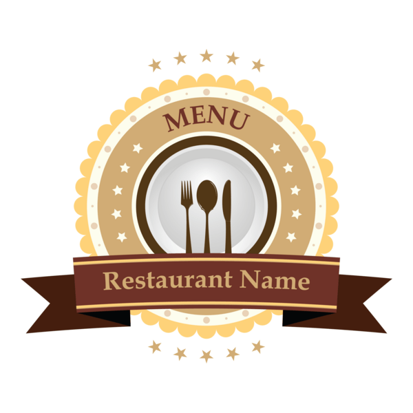 Restaurant Brand Ribbon Logo PNG Vector