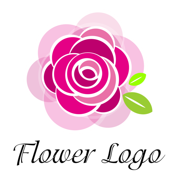 Rose Flower Art Logo PNG Vector