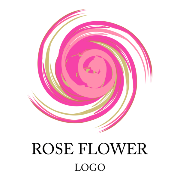 Rose Flower Art Logo PNG Vector