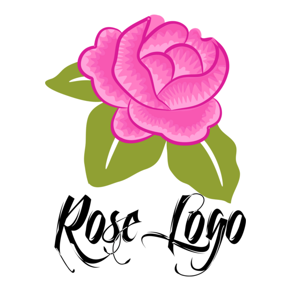 Rose Flower Pink Logo PNG Vector