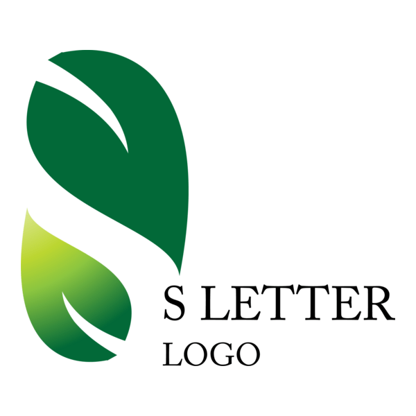 S Leaf Green Letter Logo PNG Vector
