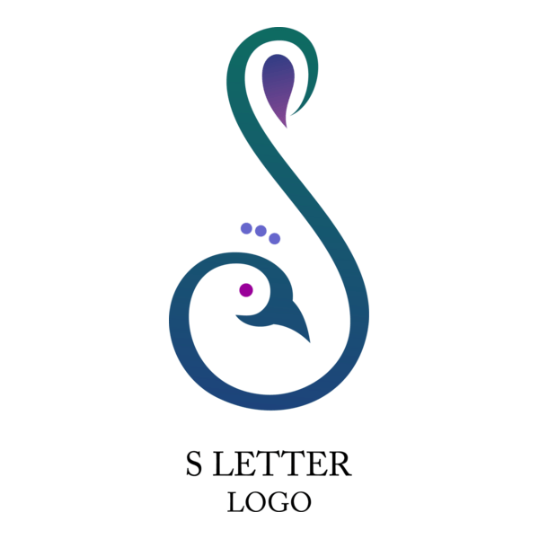 S Letter Peacock Logo PNG Vector