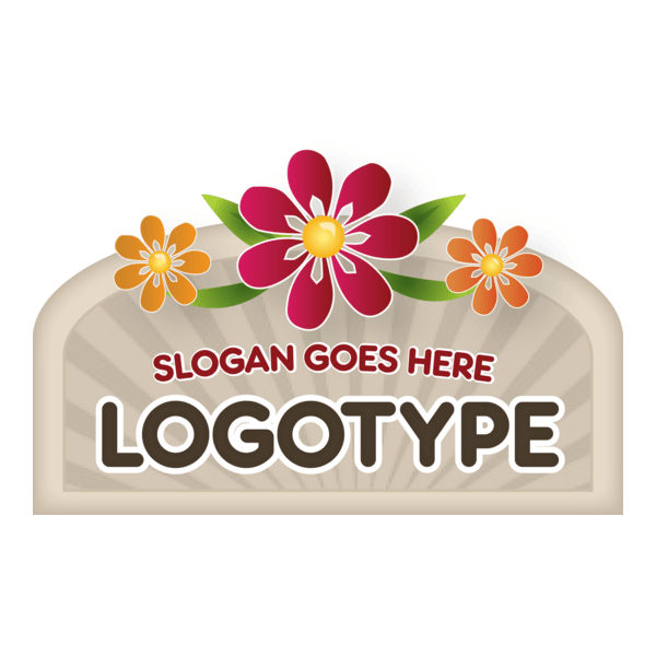 Sign with Flowers Logo PNG Vector